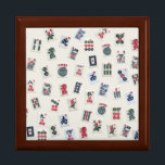 MahJong tiles design photography on badge  Gift Box<br><div class="desc">MahJongg tiles (classical style) photography & designed on badge (pastel) background for Wooden Jewelry Keepsake Box.  There are MahJong jokers,  MahJongg flowers,  MahJong dragons,  MahJong winds and numbers. Great gift for MahJong game Lovers.

#MahJong #MahJongg #MahJongFans #GiftBox #JewerlyBox</div>