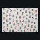 MahJong tiles design photography on badge  Kitchen Towel<br><div class="desc">MahJongg tiles (classical style) photography & designed on badge (pastel) background for Kitchen Towel 16" x 24".  There are MahJong jokers,  MahJongg flowers,  MahJong dragons,  MahJong winds and numbers. Great gift for MahJong game Lovers.

#MahJong #KitchenTowel #MahJongTowels</div>