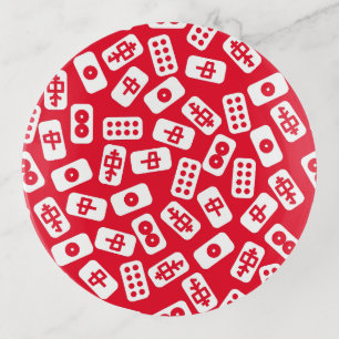 Mahjong Tiles Festive Trinket Tray