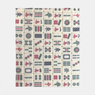 Mahjong Tiles Fleece Blanket