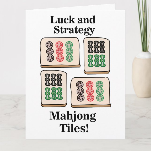 Mahjong Tiles Luck Strategy Player Fans Card (Front)