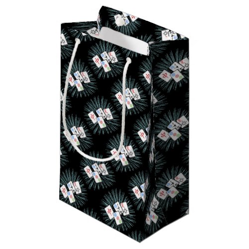 Mahjong Tiles on Black Small Gift Bag