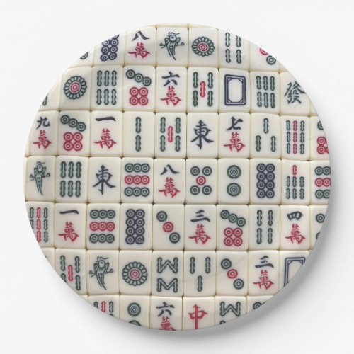 Mahjong Tiles Paper Plates
