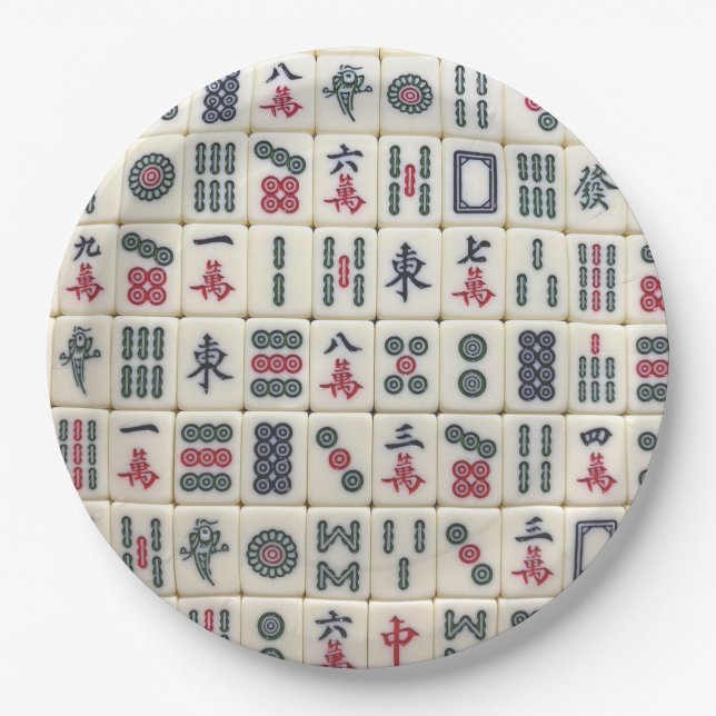Mahjong Tiles Paper Plates (Front)
