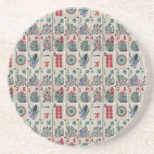 Mahjong Tiles Pattern  Coaster