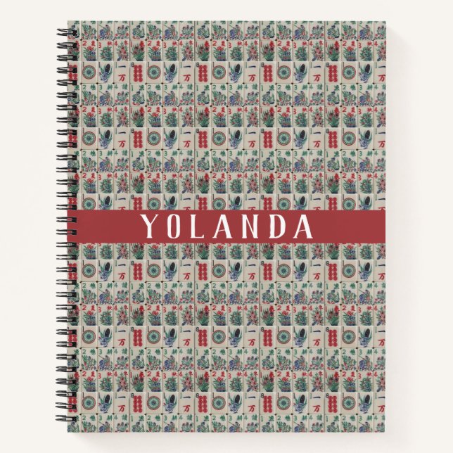 Mahjong Tiles Pattern Personalized Notebook (Front)
