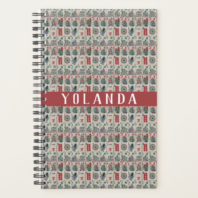 Mahjong Tiles Pattern Personalized Planner (Front)