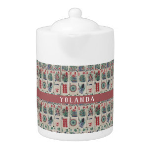 Mahjong Tiles Pattern Personalized Teapot