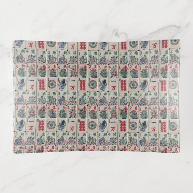 Mahjong Tiles Pattern  Trinket Tray (Front)