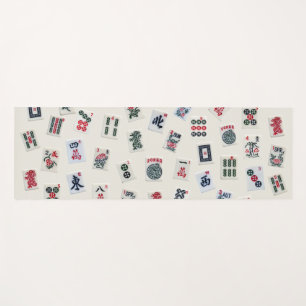 MahJong tiles photography on badge background Yoga Mat