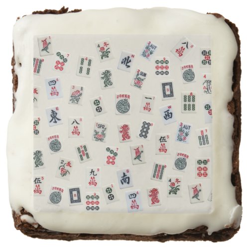 MahJong tiles symbols and patterns on badge   Brownie