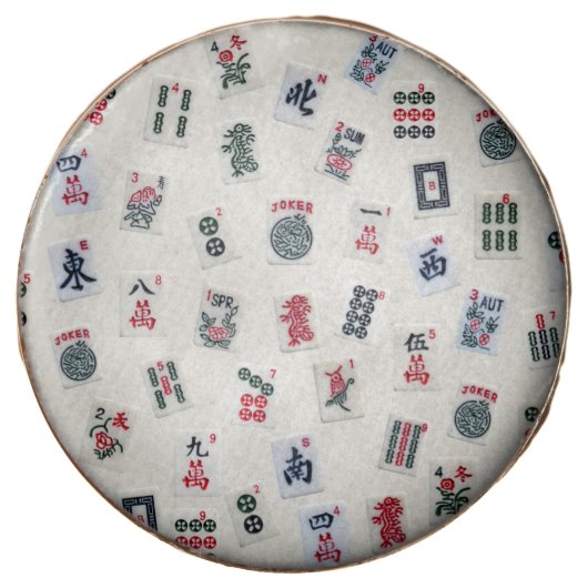 MahJong tiles symbols and patterns on badge Chocolate Covered Oreo (Front)