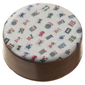 MahJong tiles symbols and patterns on badge Chocolate Covered Oreo (Angled)