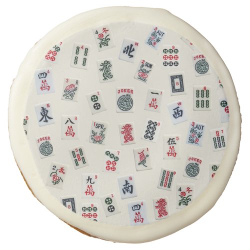 MahJong tiles symbols and patterns on badge  Sugar Cookie