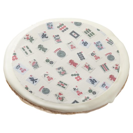 MahJong tiles symbols and patterns on badge  Sugar Cookie (Angled)