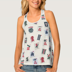 MahJong tiles symbols design on badge  Tank Top
