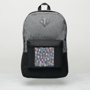 Mahjong tiles symbols design on dark blue port authority® backpack