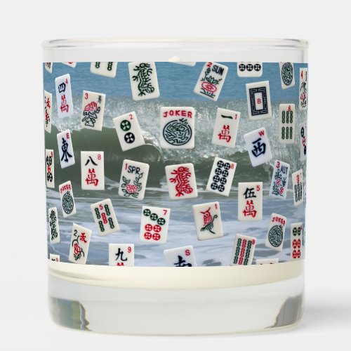 Mahjong tiles symbols design scented candle