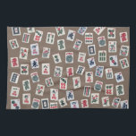 MahJong tiles (symbols) on brown Kitchen Towel<br><div class="desc">MahJongg tiles (symbols,  patterns) designed on brown color background for Zazzle Kitchen towels "16x24". American style Mahjong tiles (flowers,  jokers,  winds,  dragons) design are Great gift for MahJong Fans,  Mahjong lovers. I Love MahJong. 

#MahJong #MahJongg #MahJongFan #MahJongFun #ILoveMahJong #MahJongTiles #Zazzle #ZazzleMade #Towels #KitchenTowel #MahJongSymbols #GiftIdeas #Brown</div>