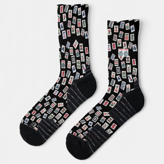 MahJong tiles (symbols) on dark  Socks (Left)