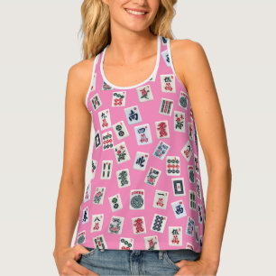 MahJong tiles symbols on pink Tank Top