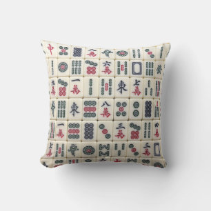 Mahjong Tiles Throw Pillow