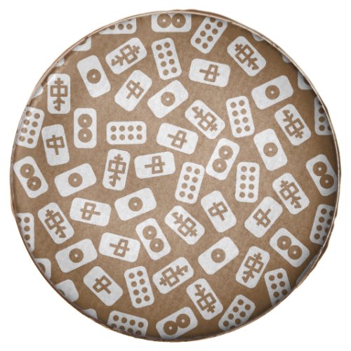 Mahjong tiles white on brown chocolate covered oreo