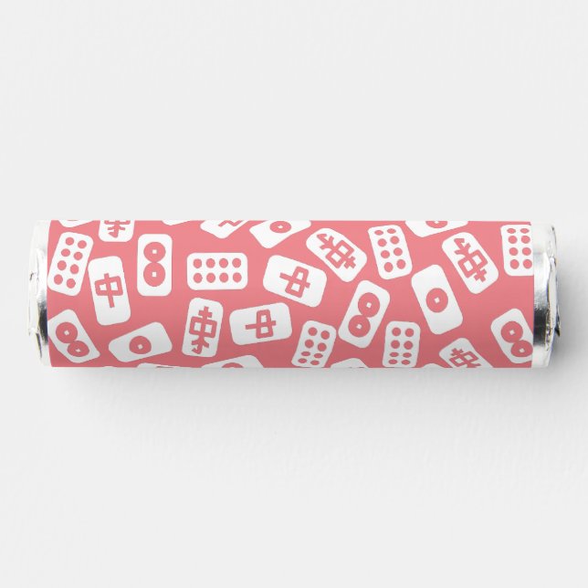 Mahjong tiles white on pink breath savers® mints (Front)