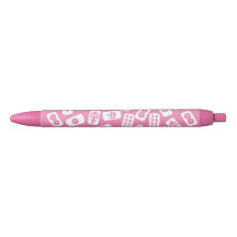 Mahjong tiles white on pink