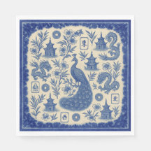 Mahjong Toile Napkins or Guest Towels