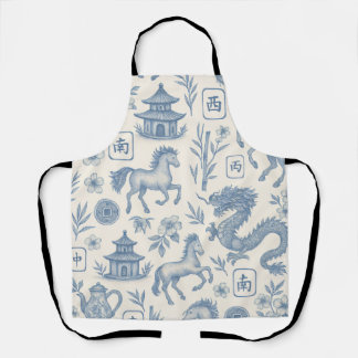 Mahjong Toile - Year of the Horse Apron