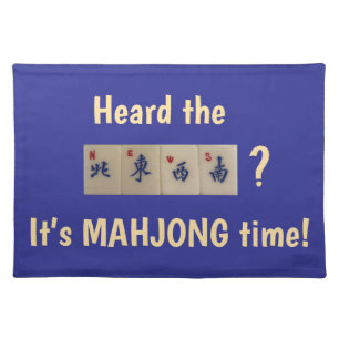 Mahjong tray with news in directional tiles cloth placemat
