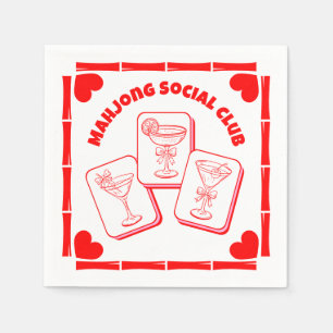 Mahjong Valentine's Party Cocktail Napkins