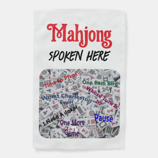 Mahjong Weatherproof Garden Flag (Front)