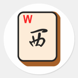 Mahjong West Classic Round Sticker