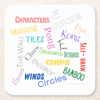 Mahjong Words Paper Coaster