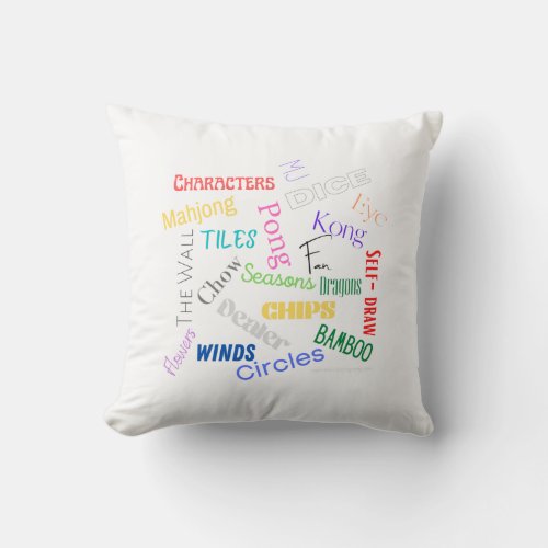 Mahjong Words Pillow