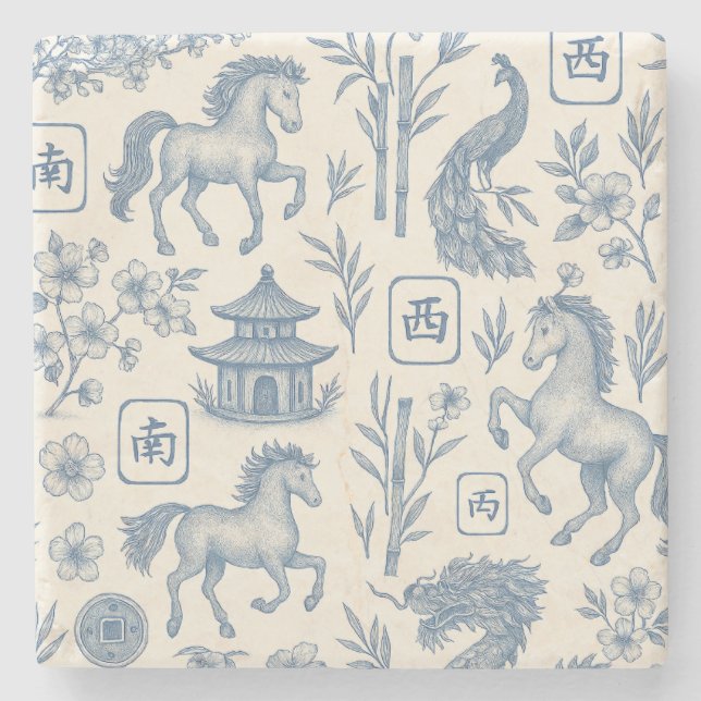 Mahjong Year of the Horse Coaster (Front)