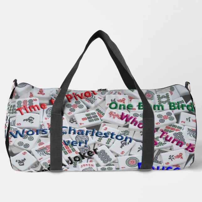 Mahjong Zippered Large Bag (Front)