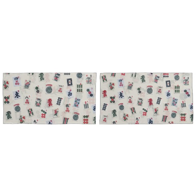 MahJongg game  tiles symbols design   Pillow Case (Front-Set)