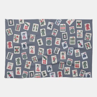 MahJongg tiles design on dark grey