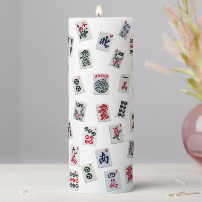 MahJongg tiles design  Pillar Candle (In Situ)