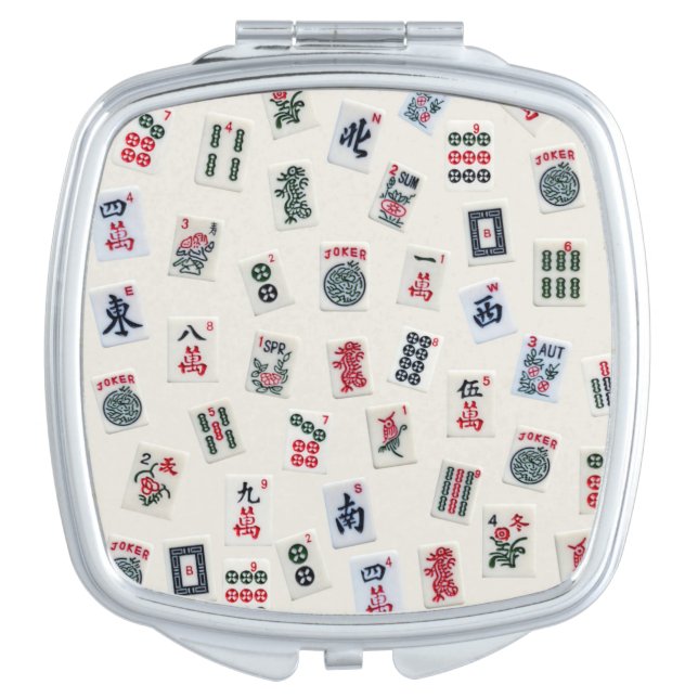 MahJongg tiles symbols design on badge Compact Mirror (Front)