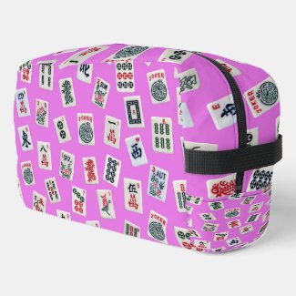 Mahjongg tiles symbols design on pink