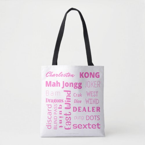 MahJongg Tote Bag in Pink