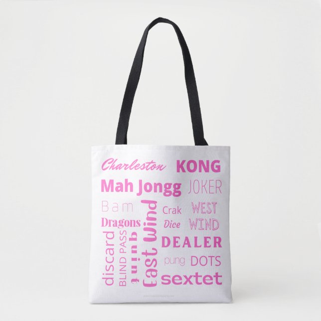 MahJongg Tote Bag in Pink (Front)