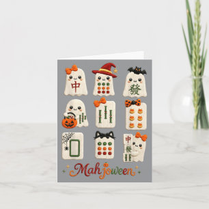 Mahjoween Ghost Spooky Mahjong Lover Tile Game Card