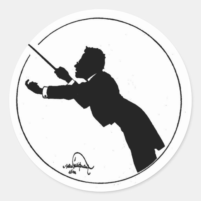 Mahler Conducting Classic Round Sticker (Front)