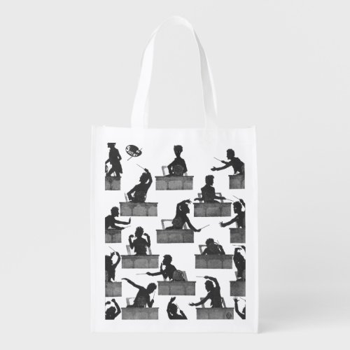 Mahler Conducting Silhouettes by Otto Bohler Grocery Bag