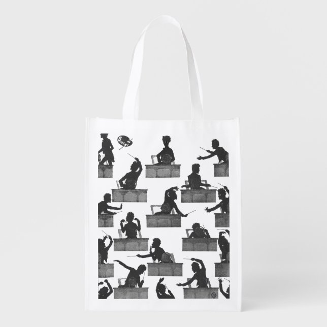 Mahler Conducting Silhouettes by Otto Bohler Grocery Bag (Front)